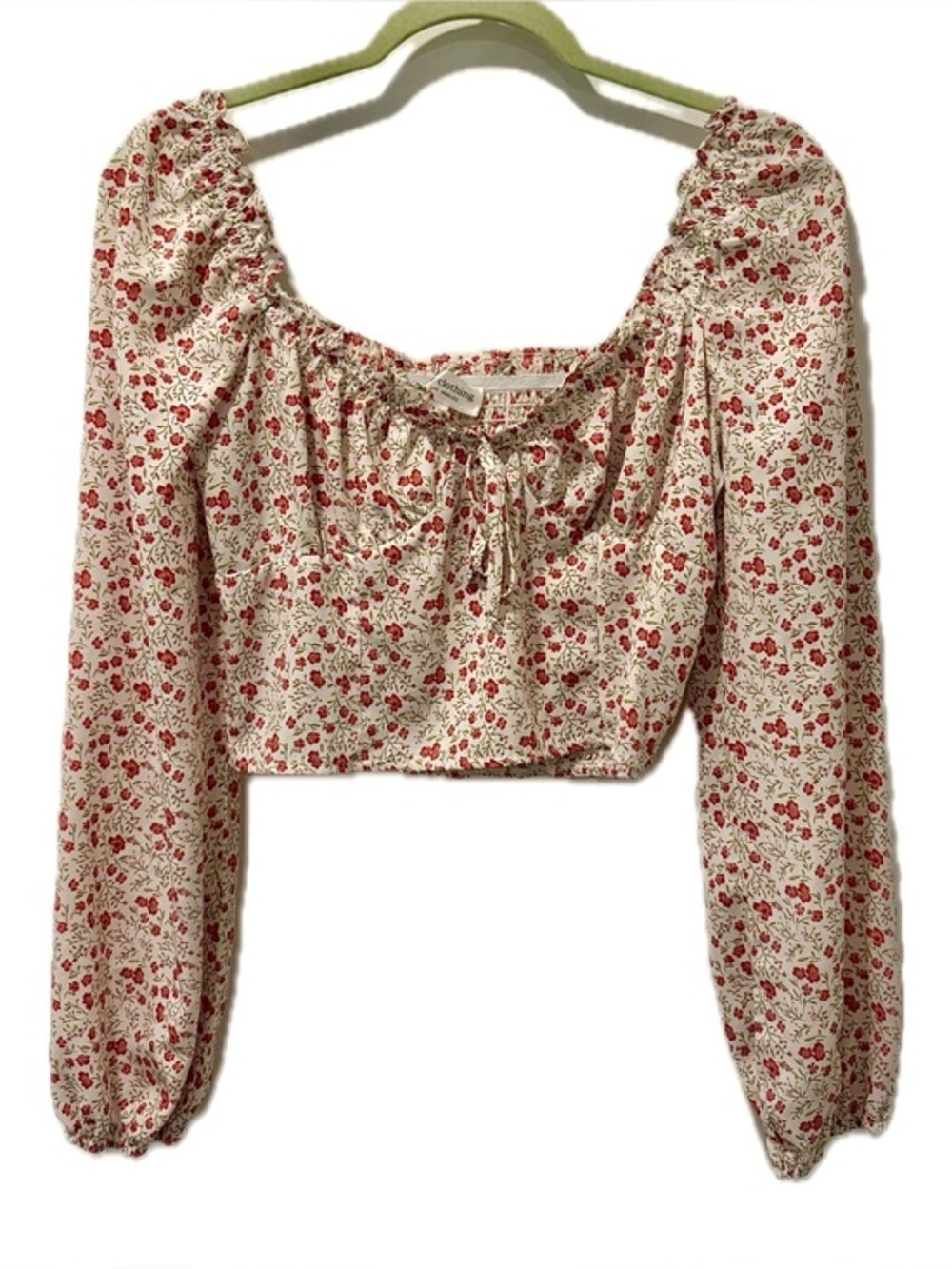 One Clothing Los Angeles Smocked Off the Shoulder Top in Red Floral